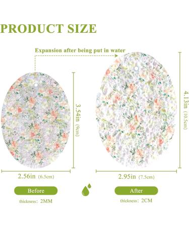 3-Pack Cleaning Kitchen Sponges Oval Pink and White Roses Kitchen Cellulose Dishwashing Wood Pulp Cotton - Buy Online on GoSupps.com