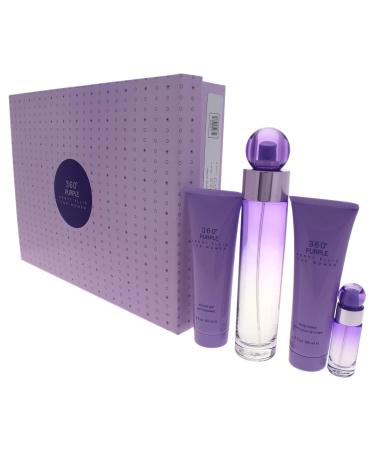Perry Ellis 360 Purple 4 Piece EDP Spray/Body Lotion/Shower Gel Gift Set for Women - Buy Online on GoSupps.com