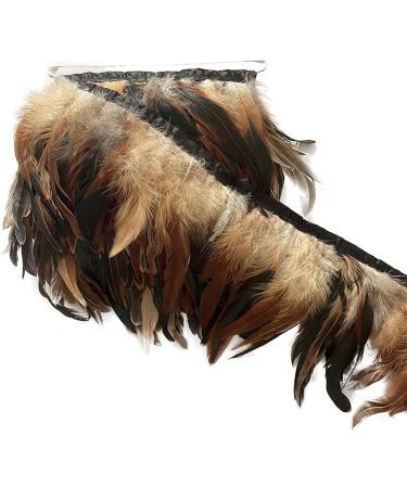LONDGEN Rooster Feather Trim Fringe 5-7 Craft Trim 5 Yards Pack - Natural - Buy Online on GoSupps.com