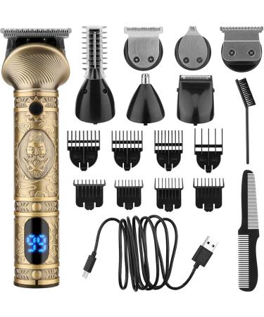 Beard Trimmer Kit for Men Professional Hair Clipper T-Blade Trimmer Beard Hair Shaver Hair Cuttint Kit Body Grooming Kit Cordless 6 in 1