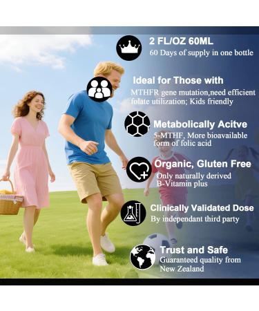 Methylfolate 15mg with Methyl B12 Liquid Drops | Active 5-MTHF Folate & B Complex Vitamins (B2 Riboflavin & B6) | Lemon Flavor Sublingual MTHFR Support Supplement for Methylation Mood & Energy 2 fl oz - Buy Online on GoSupps.com