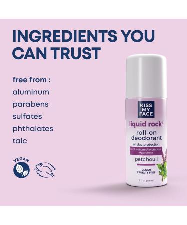 Kiss My Face Liquid Rock Aluminum Chlorohydrate Free Roll-on Deodorant Patchouli 3 oz Pack of 6 (Packaging May Vary) - Buy Online on GoSupps.com