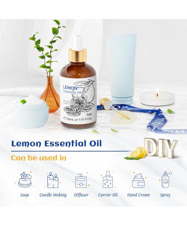HIQILI 30ML Lemon Essential Oil and 30ML Grain & Blossom Fragrance Oil for DIY Diffuser - Buy Online on GoSupps.com