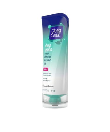 Buy Clean & Clear Deep Action Cream Facial Cleanser for Sensitive Skin - Gentle Oil-Free Daily Face Wash (6.5 oz) - International Shipping Available - Buy Online on GoSupps.com