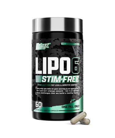 Nutrex Research LIPO SIX Stim-Free Metabolism & Appetite Support Supplement Reduce Hunger | Non-Stimulant Weight Management Supplement for Women and Men 60 Servings
