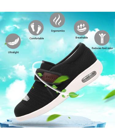 SDEQA Men's Adjustable Wide Width Diabetic Edema Slippers | Lightweight Breathable Walking Shoes | Summer Comfort | Grey 6.5 - Buy Online on GoSupps.com