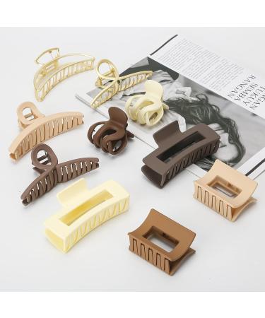 10Pcs Non-Slip Matte Hair Claw Clips for Thick Thin Hair - Strong & Cute Clips for Women and Girls - Buy Online on GoSupps.com