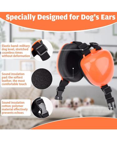 Famikako Dog Ear Muffs for Noise Protection 25dB NRR - Orange Dog Ear Plugs for Thunder, Fireworks, Vacuums - Buy Online on GoSupps.com