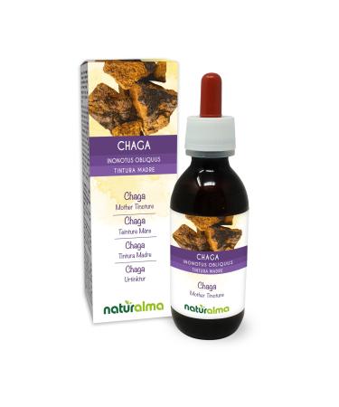 Chaga ou Polypore oblique (Inonotus obliquus) champignon Teinture M re sans alcool Naturalma - Extrait liquide gouttes 120 ml - Compl ment alimentaire - V g talien ou v gan Sans alcool 120 ml (Lot de 1)