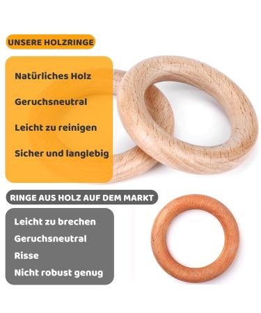 Shop BPA-Free Silicone & Wooden Bite Rings for Babies | 2-Piece Dental Aid & Nursing Accessories | Safe Teething Toys for 3 Months+ - Buy Online on GoSupps.com