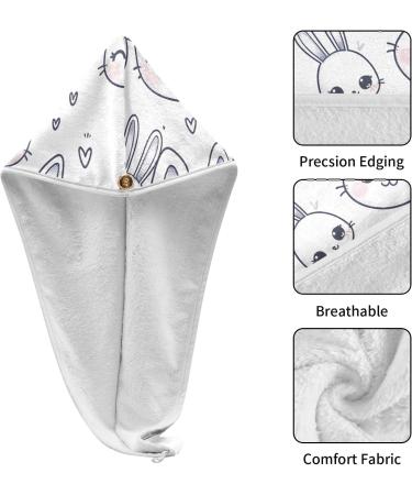 Lovely Rabbit Bunny Hair Towel 2 Pack - Super Absorbent Quick Dry Hair Turbans for Women & Girls - Perfect Hair Drying Solution - Buy Online on GoSupps.com