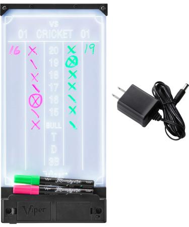 Viper Illumiscore See-Through Illuminated Back-Lit Dry Erase Dart Scoreboards Black/Clear Standard (15.5 x 7.5) With AC Adapter - Buy Online on GoSupps.com