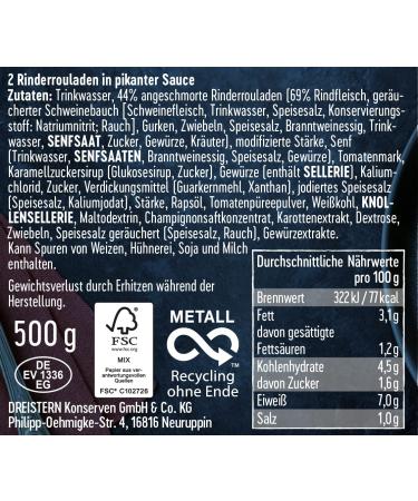 Buy Three Star Gourmet Beef Roulades 500g | Delicious & Recyclable Packaging | Premium Quality Beef (2-Pack) - Buy Online on GoSupps.com
