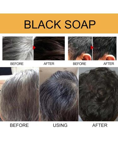 Soap Solid Shampoo Anti White Hair Solid Shampoo Shampoo Soap Natural for Black Sesame Nourishes Hair Restoration of Gray Hair Hair Solid Shampoo Oily Hair (1pc) - Buy Online on GoSupps.com
