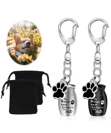 KALIONE 2 Pcs Pet Urns Keychain Dog Urns for Ashes Dogs Ashes Keepsake Stainless Steel Small Pet Urns for Dogs Cat Ashes Urns with Storage Bags Pet Cremation Jewelry Pend Paw Print Urn - Buy Online on GoSupps.com