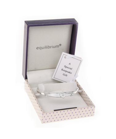 Equilibrium Silver Plated Christening Bracelet with a heart