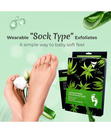 Foot Peel Mask (2 Pairs) - Exfoliating Foot Care for Smooth, Baby Soft Skin - Remove Dead Skin, Lavender Gel for Men and Women - Aloe Vera Foot Spa Treatment - Buy Online on GoSupps.com