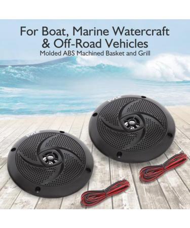 240W 6.5 Inch Low-Profile Waterproof Marine Speakers - 2 Way 1 Pair Slim Style Outdoor Audio System for Boat & Off-Road Vehicles - Pyle (Black) - Buy Online on GoSupps.com