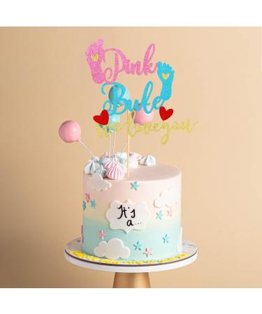 Arthsdite 1Pc Pink or Blue We Love You Cake Topper with Footprint Gender Reveal Cake Decorations for Baby Shower Gender Reveal Theme Kids Boys Girls Birthday Party Decoration Supplies Pink Or Bule Cake Topper - Buy Online on GoSupps.com