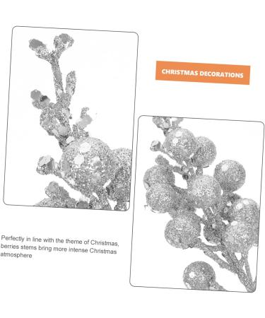 ABOOFAN 10pcs Christmas Imitation Berries Christmas Decorations Flower Garland Wreath Artificial Xmas Berry Stem Christmas Diy Berries Diy Berry Decor Christmas Tree Foam Artificial Fruit Silver 19X5X5CM - Buy Online on GoSupps.com