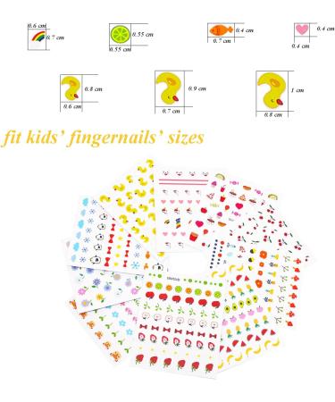 IHUKEIT 10 Pack Cute Nail Stickers for Kids - Fun Animal, Fruit & Flower Designs | Self-Adhesive Nail Decals - Buy Online on GoSupps.com