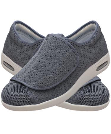 LGZY Mens Slippers for Elderly Extra Wide Fit Diabetic Shoes with Memory Foam Adjustable Walking Shoes for Elderly Arthritis Edema Swollen Feet Thumb Valgus G 43 EU 43 EU G