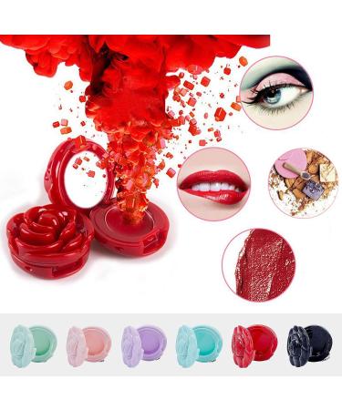 Superfindings 12PCS 6 Colors Rose Flower Lipstick Container Palette for Makeup - Portable & Empty, with Mirror - 1.39 x 1.33 x 0.59 Inches - Buy Online on GoSupps.com