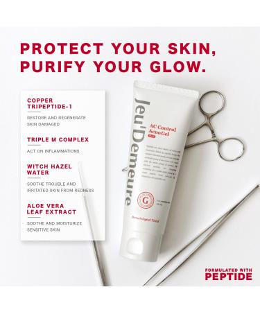 JEU DEMEURE Korean AC Control Gel - Acne Treatment for Sensitive Skin Calming Peptide Formula for Breakouts | 2.53 fl oz - Buy Online on GoSupps.com