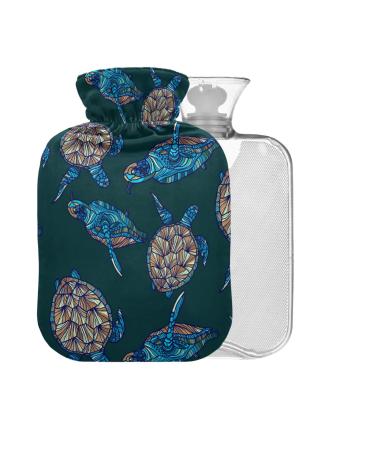 Turtle Hot Water Bottle with Cover 1L Small Hot Water Bag for Pain Relief Back Pain Hot and Cold Therapy BPA Free