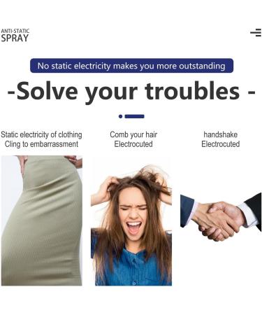 Anti Static Spray Static Remover for Clothes Portable 100ml Anti-Static Cleaning Spray Static Remover for Clothing Textiles Furniture Reduce Static Cling Eliminate Static Shock - Buy Online on GoSupps.com