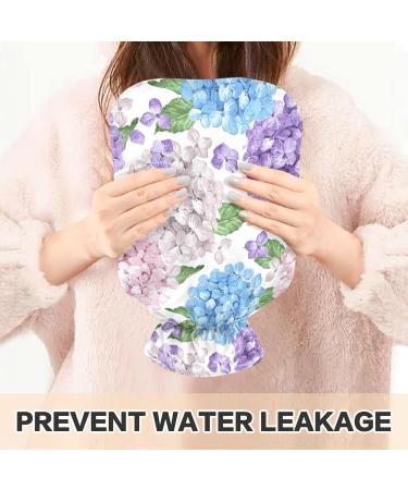 NAANLE 2L Hot Water Bottle with Hortanges Flower - Large Water Bottle for Menstrual Cramps & Pain Relief | Heat & Cold Therapy - Buy Online on GoSupps.com