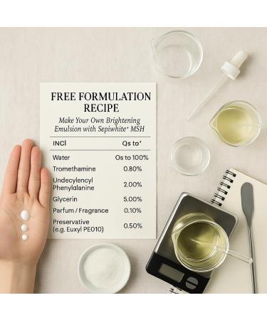 JustGlow Original Sepi white SkinWhite MSH Pure cosmetic skin brightening ingredient for DIY serums creams and lotions 20g - Buy Online on GoSupps.com