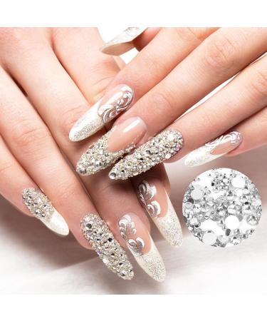 VMUGGA 4300 Pcs Rhinestones for Nails - Premium Transparent Nail Art Accessories with Wax Stick & Tweezers for DIY Acrylic Nail Designs - Buy Online on GoSupps.com