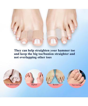 DNSHAN Toe Spreader - Gel Corrector & Soft Spacer for Hammer Toe Relief | Elasticity & Comfort for Men & Women | 2 Holes Design (4 Nylon + 4 Gel) - Buy Online on GoSupps.com