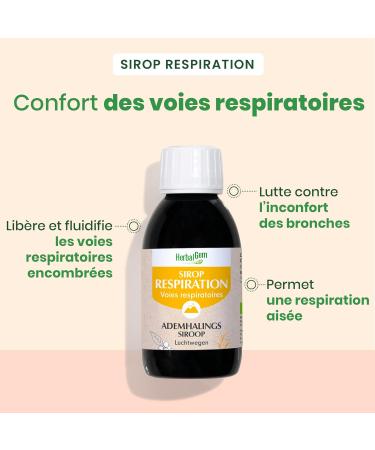 HERBALGEM - Breathing Syrup - Respiratory Comfort - Enriched With Buds - Contains Echinacea - Traditional Recipe - Certified Organic - 150ml - Buy Online on GoSupps.com