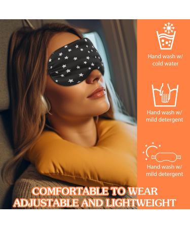 Stars Silk Sleep Mask - Black Starry Sky Eye Cover with Adjustable Strap & Earplugs | Soft Lightweight Blackout Sleeping Aid for Men & Women - Buy Online on GoSupps.com