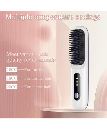 Buy Cordless Hair Straightener Brush - Portable Lightweight Anion Ceramic Coating for Women | Travel Styling & Anti-Scald Design - Buy Online on GoSupps.com