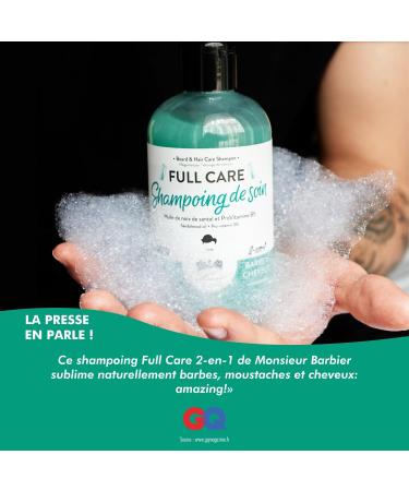  MONSIEUR BARBIER Monsieur Barbier : Full Care Sulfate Free Beard and Hair Shampoo - 2-in-1 French Product Nourishing Natural Anti-Hair Loss for Complete Care with Sandalwood Fragrance - 250 ml - Buy Online on GoSupps.com