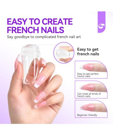 Gelike EC French Nail Stamper - Transformable Silicone Stamp Head for DIY Nail Art & Home Manicure Tools - Buy Online on GoSupps.com