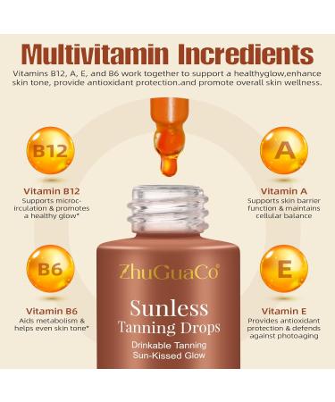 CLFJLXYX Tanning drops to drink 2025 selftanning drops for sunless tanning improve natural complexion melanin boost without sun damage for all skin types 60ml - Buy Online on GoSupps.com