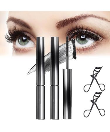 2PCS Iron Wand Mascara Metal Mascara Wand Metal Rod Mascara 3d Curling Eyelash Iron Mascara Mascara Cream (2*Black)