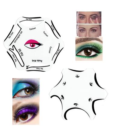 Eyeliner Stencils Cat Eyeliner Stencil Eyeshadow Stencil Wing Eyeliner Stencil Eyeshadow Stencils for Eyes Eyeliner Stencils Wing Eye Makeup 6 in 1 Top Liner Double Wing Fish Tail Extravagant Cat