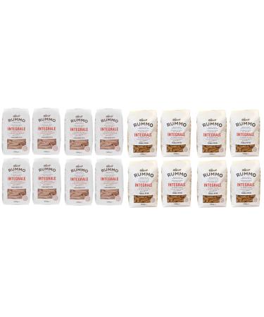 Rummo Wholemeal Pasta Trial Pack 8 Striped Pens + 8 Italian Fusilli Pasta (16 x 500 g)