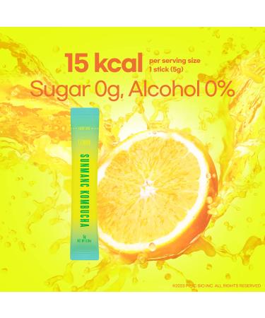 SUNMANC Kombucha Powdered Drink Mix - 30 Packets (5.4oz) | Probiotic Fermented Drink | Gut Health & Immunity Support | Sugar-Free, Low Calorie, Low Caffeine | Lemon Flavor | Made in South Korea - Buy Online on GoSupps.com