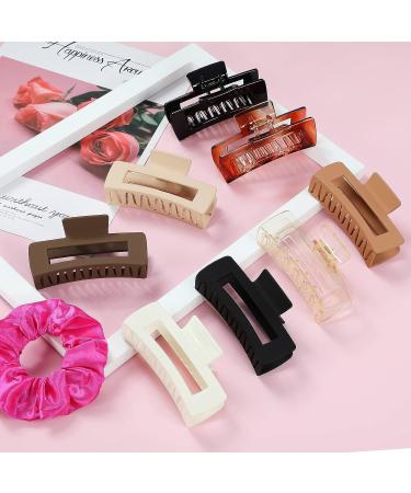 8Pcs Large Square Hair Claw Clips for Women - Non-Slip Big Banana Clips for Thick & Thin Hair - Buy Online on GoSupps.com