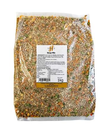 Hides Fine Foods - Soup Mix 1kg - GMO Free - Suitable for Vegetarians - Cooking - Soups - Broths - Lentils - Pearl Barley - Split Peas - Marrowfat Peas