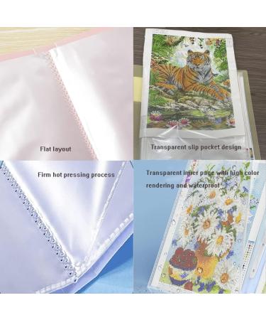 A3 Diamond Painting Storage Book - 30 Pages, Clear Pockets, Art Portfolios, Letter Album Folder - Green - 11*17in/44 X 32.5cm - Buy Online on GoSupps.com