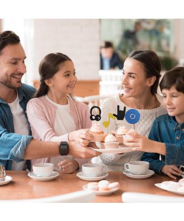 MonMon & Craft Hip Pop Disco Cupcake Toppers/Dancing Cupcake Decor/Children Adults Rock n Roll Birthday Party Cupcake Decorations/Music Concert Party Cupcake Toppers - 24 Pcs Glitter - Buy Online on GoSupps.com