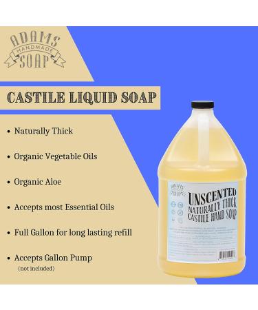 Adams Handmade Soap Thick Castile Liquid Hand Soap 1 Gallon Refill - Unscented 128 Fl Oz | Pack of 1 - Buy Online on GoSupps.com