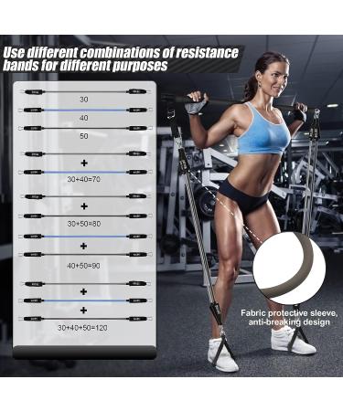 Pilates Bar Kit with Resistance Bands for Full Body Shaping - Stainless Steel Stick for Home Gym Workouts - Dark Black - Buy Online on GoSupps.com
